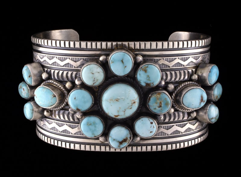 Bracelet en cluster de turquoise de Dry Creek naturel