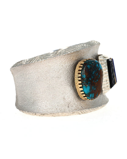 Tufa-Guss natürliche Candelaria-Turquoise-Armband mit gestapeltem Multi-Stone-Inlay-Design