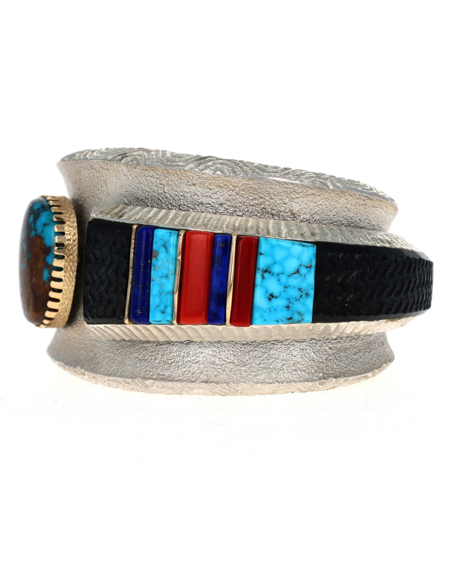 Tufa-Guss natürliche Candelaria-Turquoise-Armband mit gestapeltem Multi-Stone-Inlay-Design