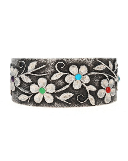 Bracelet multi-pierres à 6 fleurs en tufa