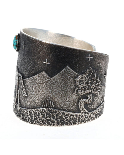 Tufa Cast Appaloosa Horse Bracelet With High Grade Natural Blue Royston Turquoise