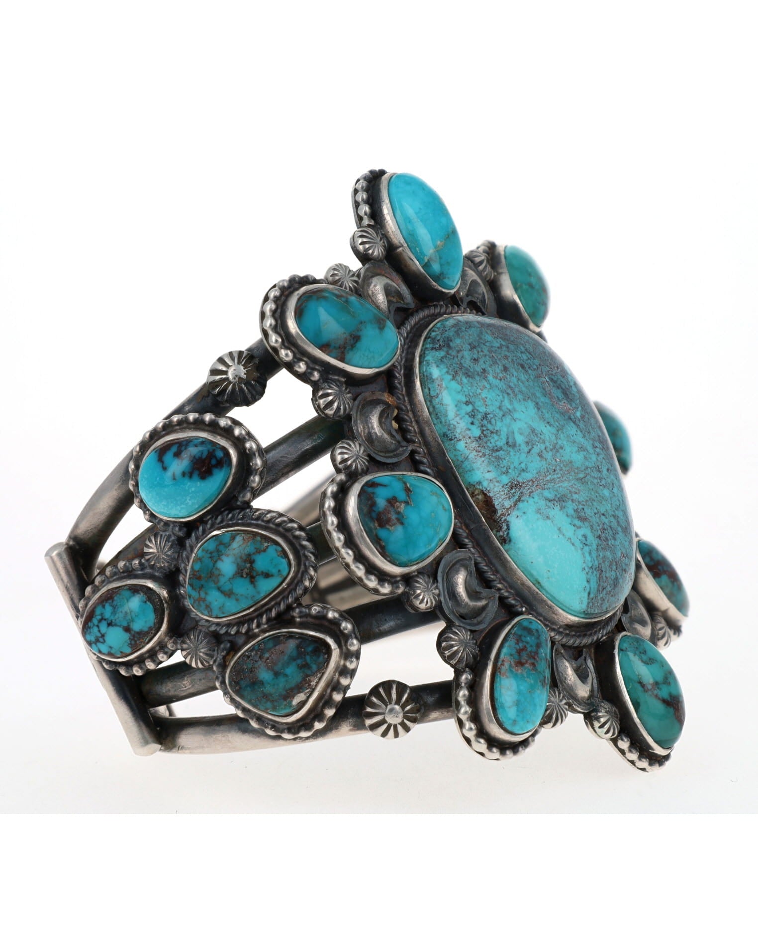 Natural Bisbee Turquoise Cluster Bracelet