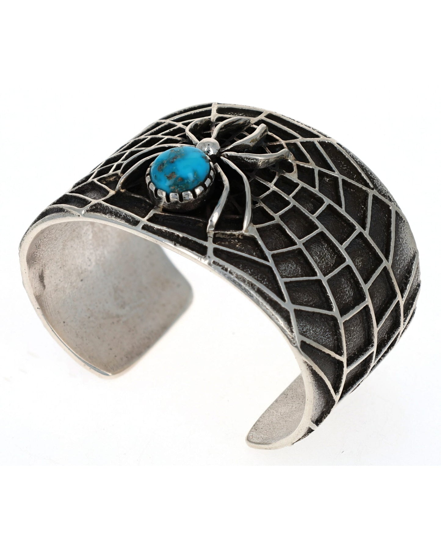 Tufa Cast Spider Bracelet With Natural Morenci Turquoise