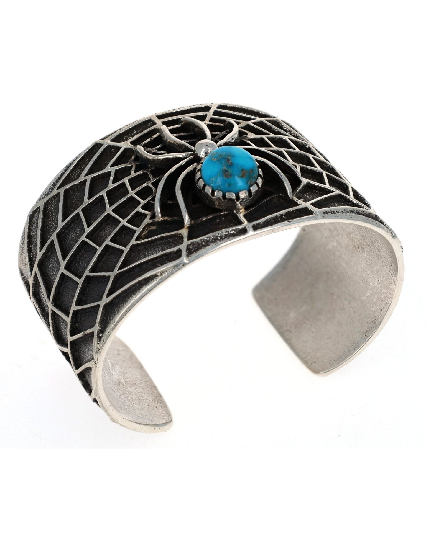 Tufa Cast Spider Bracelet With Natural Morenci Turquoise