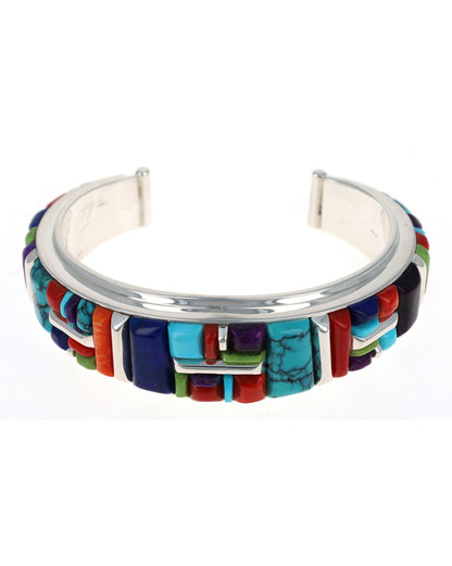 Multi-Color Raised Cobblestone Inlay Bracelet