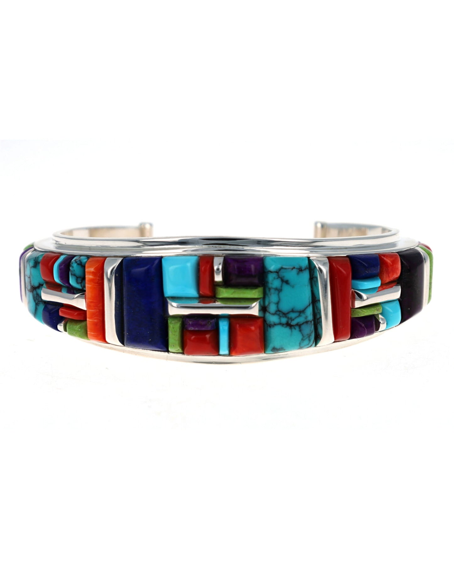 Multi-Color Raised Cobblestone Inlay Bracelet