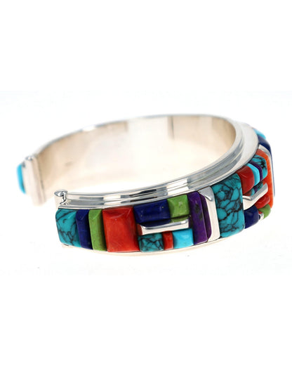 Multi-Color Raised Cobblestone Inlay Bracelet