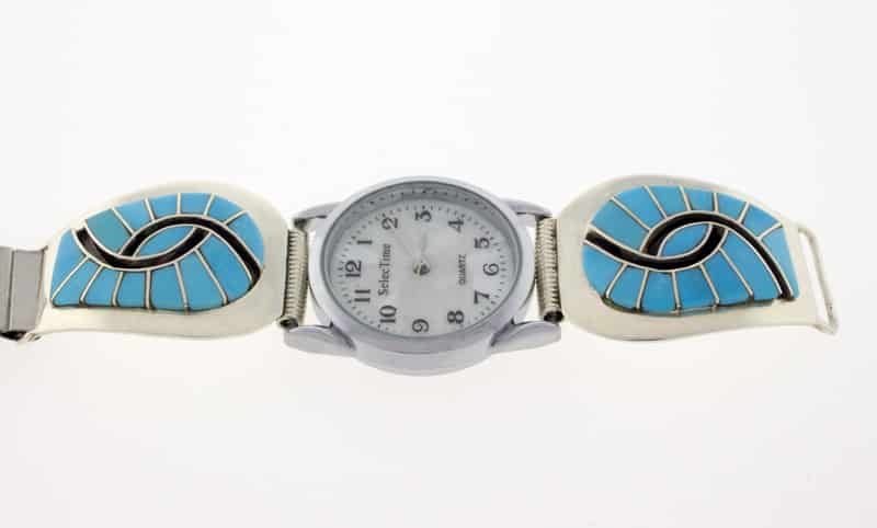 Sleeping Beauty Turquoise Inlay Watch Tips