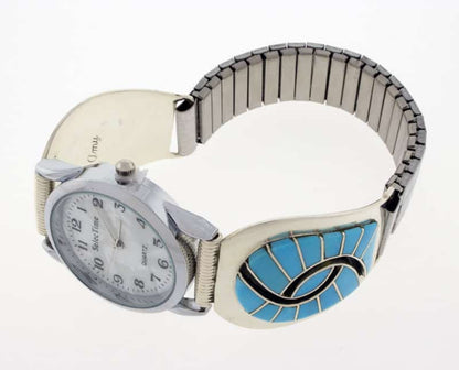 Sleeping Beauty Turquoise Inlay Watch Tips