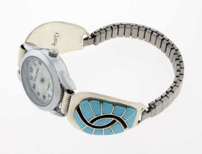 Sleeping Beauty Turquoise Inlay Watch Tips