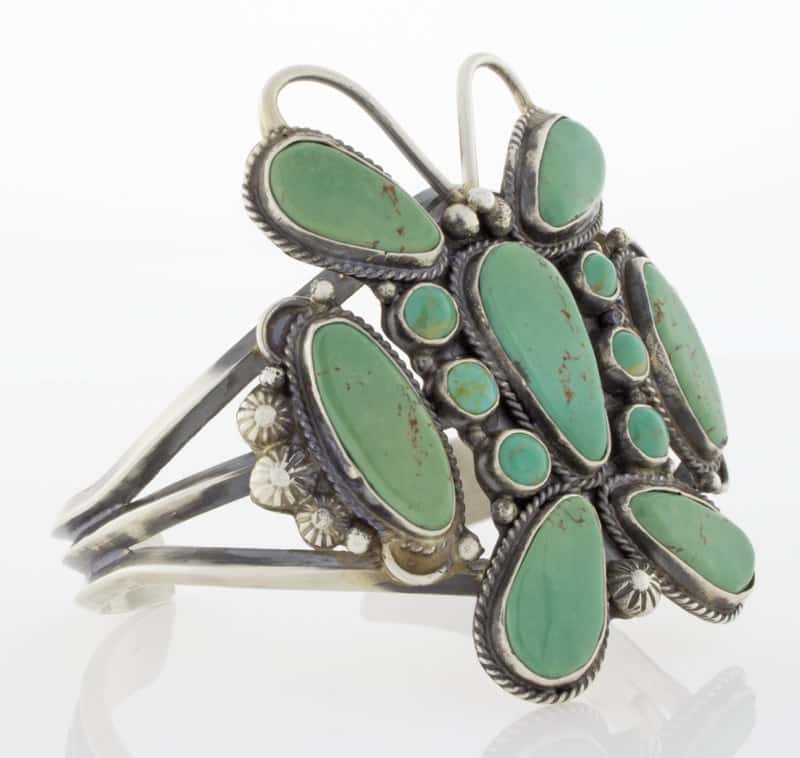 Green Kingman Turquoise Butterfly Bracelet