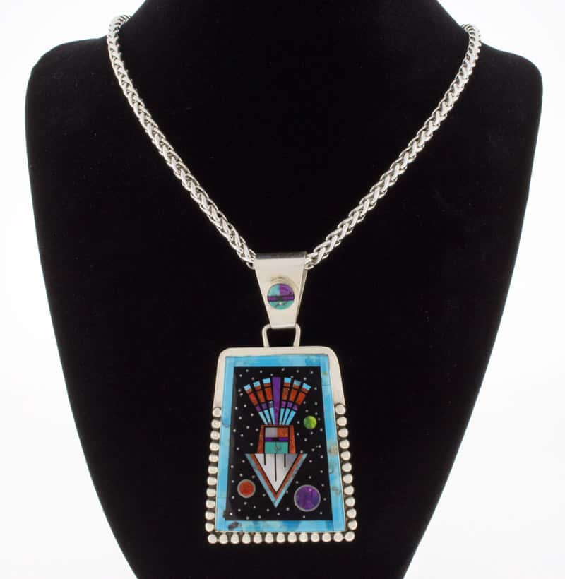 Navajo Multi Stone Microchip Inlay Necklace Nl Native American