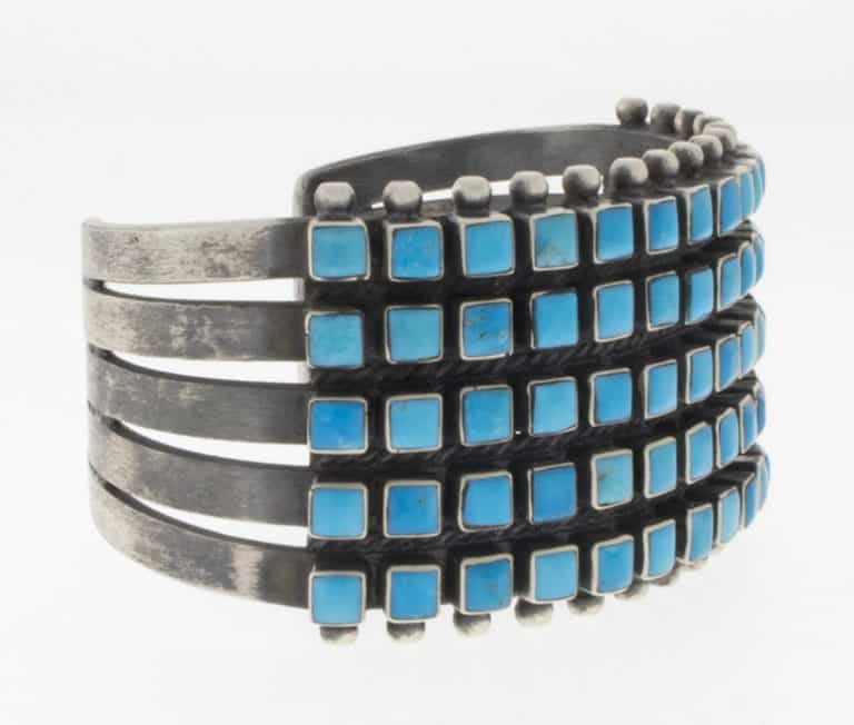 Navajo RARE Natural Sleeping Beauty Turquoise 5-Row ...