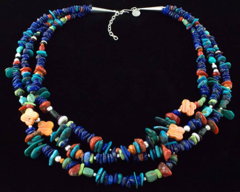 Santo Domingo Triple Strand Treasure Necklace - NNG#1078 - Native ...