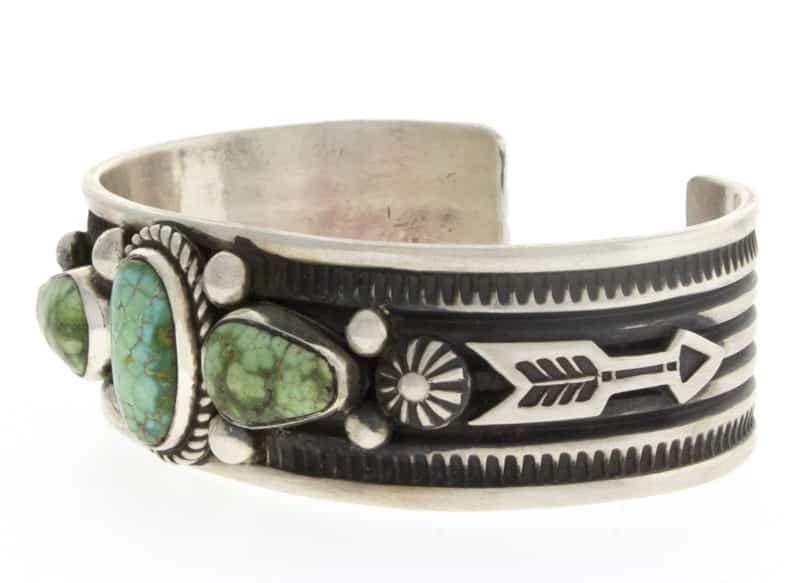Navajo Natural Sonoran Gold Turquoise 3-Stone Bracelet - STB#1428 ...